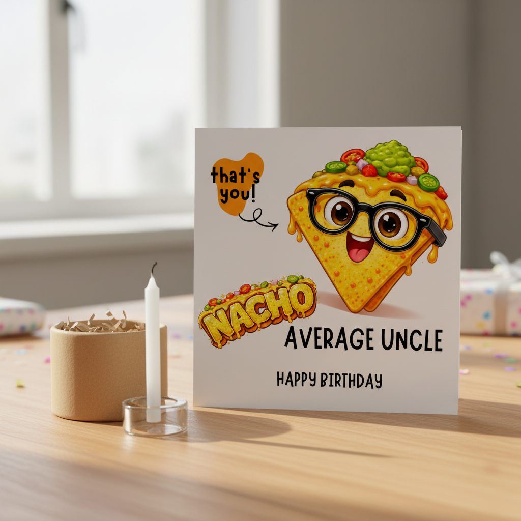 Funny Personalised Birthday Card – Nacho Average Uncle