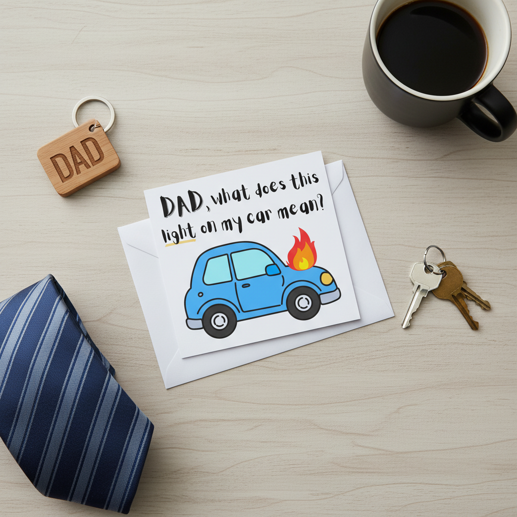 “What Does This Light Mean?” – Car Joke Fathers Day Card