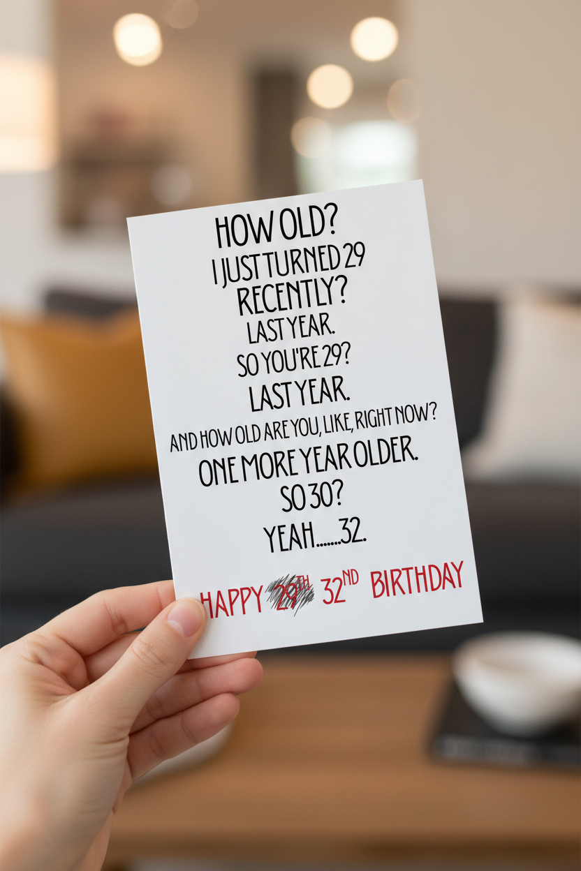 Funny 32nd Birthday Card A5 for Him or Her