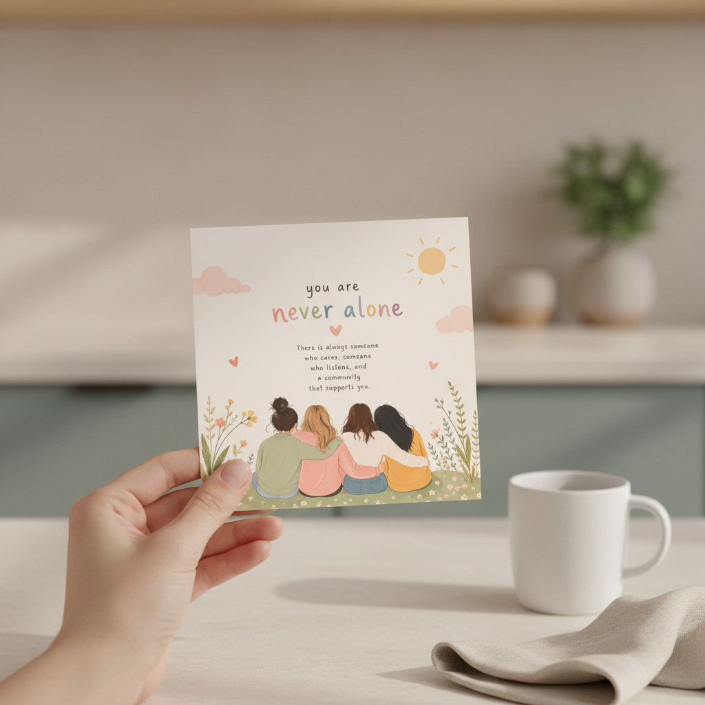 You Are Never Alone Friend Greeting Card - Square Card for a Special Mate