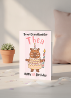 Personalised Birthday Card: Capybara with Cake - A5 UK Printed