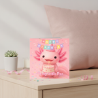 Personalised Axolotl Birthday Card for Friends & Family - Square