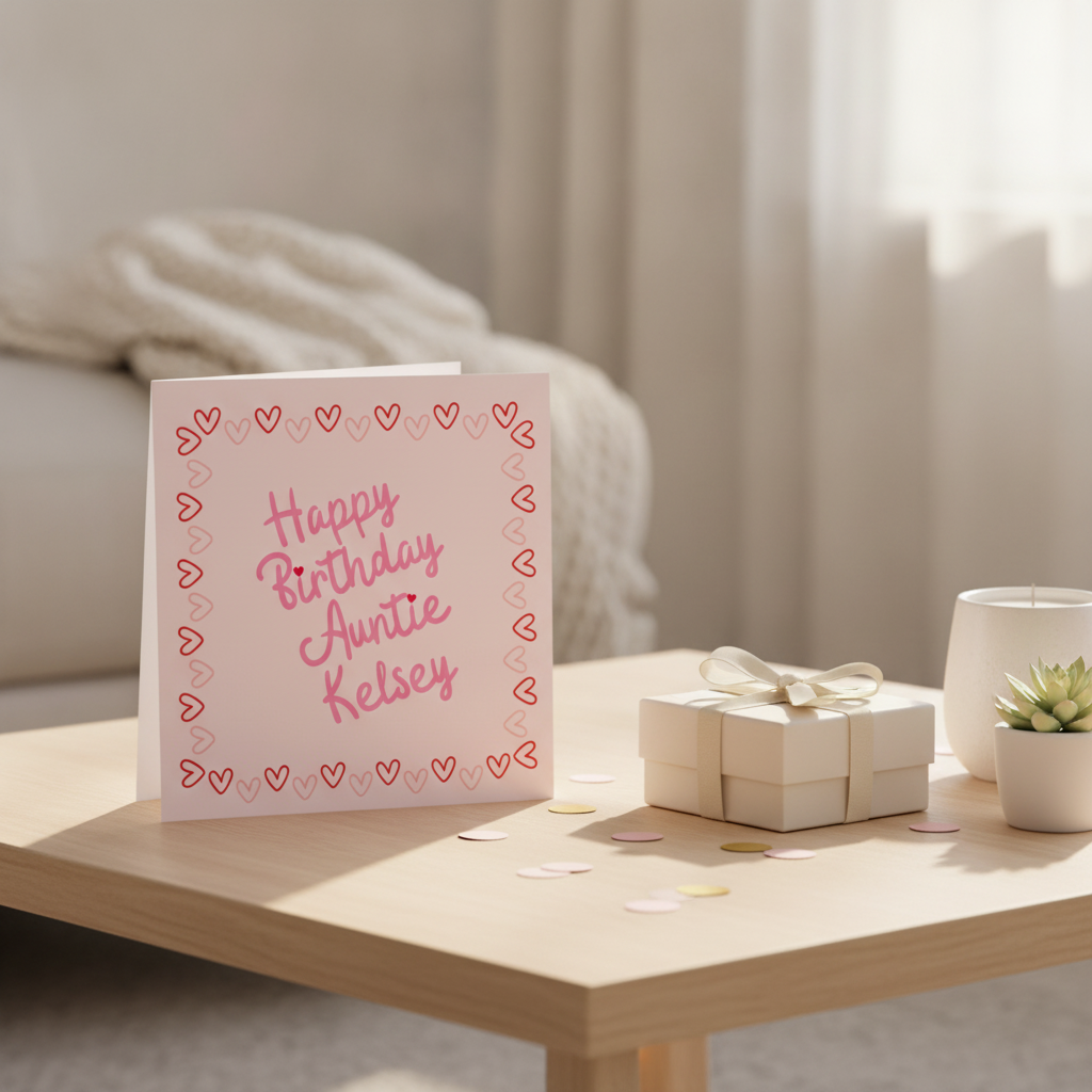 Personalised Birthday Card for Auntie - Add Her Name for a Special Day