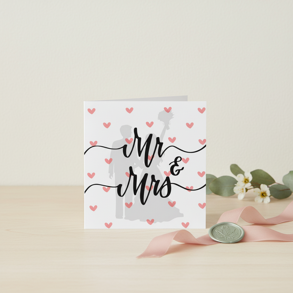 Mr & Mrs Wedding Card - Square Design