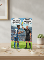 Funny Football Yellow Card Birthday Card for Him A5