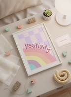 Kids' Pastel Rainbow Positivity A4 Wall Print - Brighten Their Day!