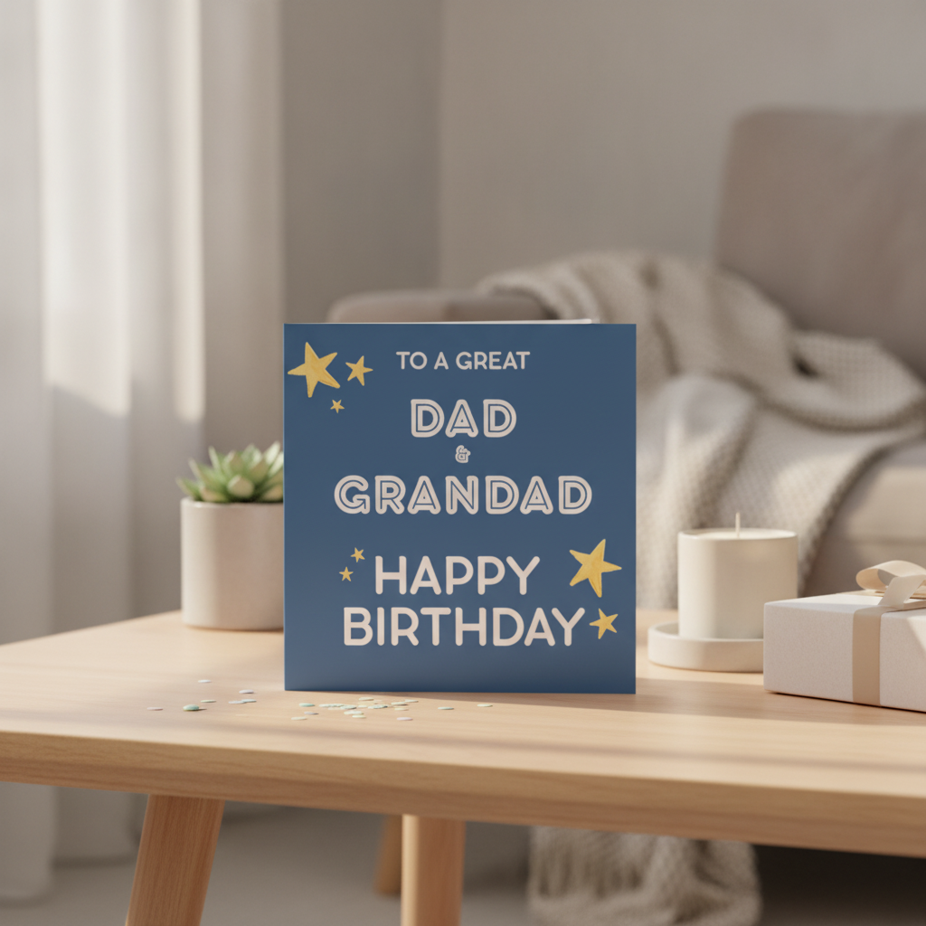Birthday Card for Your Awesome Dad or Grandad – Square Design