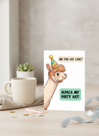 Alpaca My Party Hat Birthday Card - A5 Greeting Card for Friends