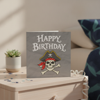 Celebrate with Sass: Happy Birthday Skull & Crossbones Square Card