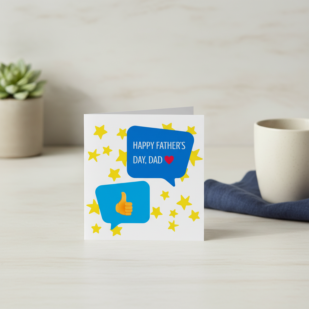 Thumbs Up Father's Day Card - Square Design