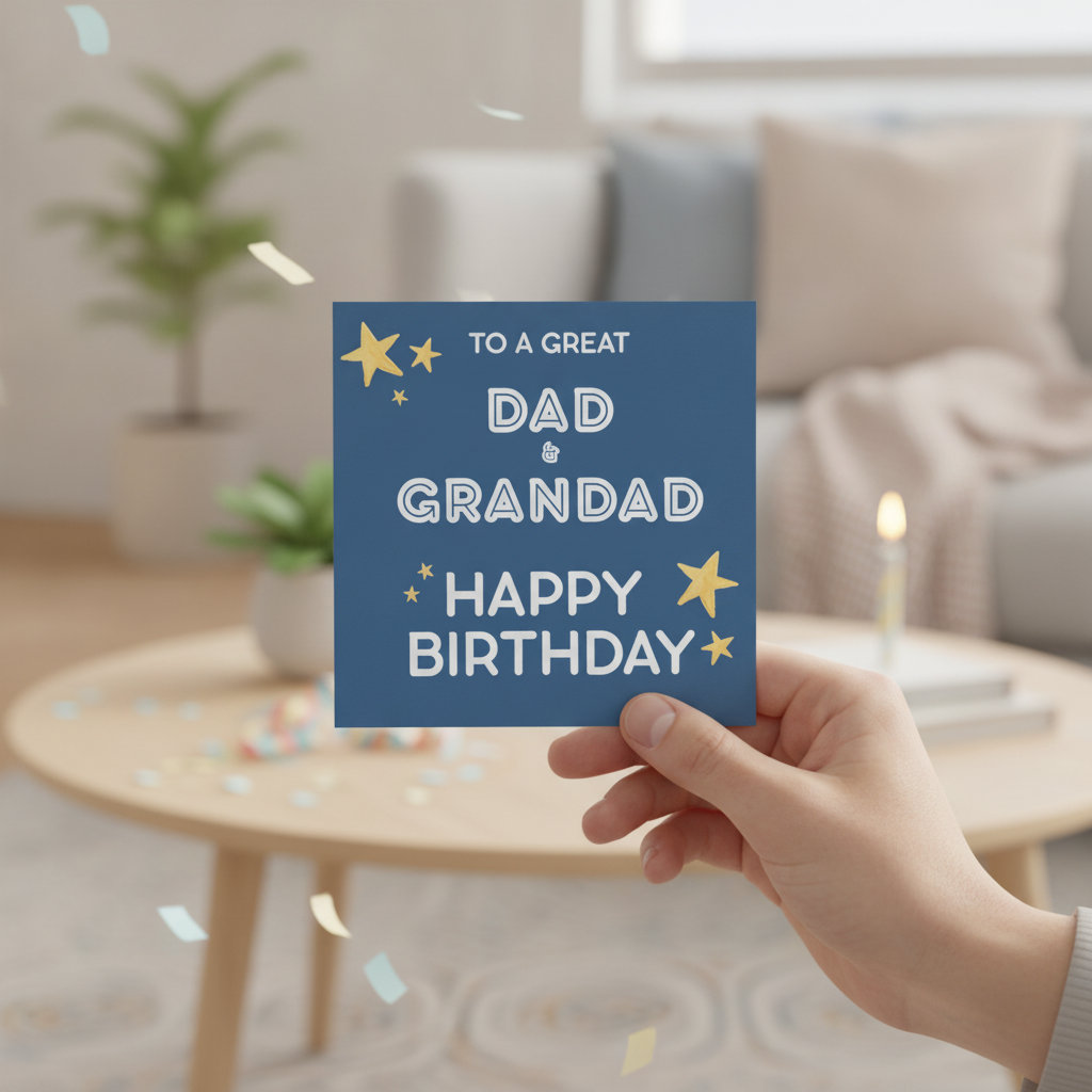 Birthday Card for Your Awesome Dad or Grandad – Square Design