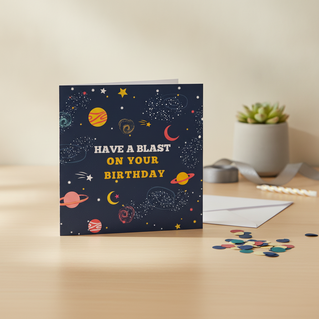 Have a Blast Birthday Card - Fun Square Card for a Cracking Celebration