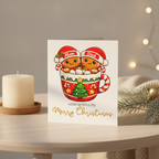 Festive Gingerbread Mum & Dad Christmas Card - Square Design