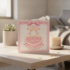 Cute Bow Twenty First Birthday Card - Square Greeting Card for 21st