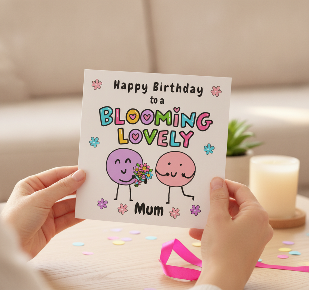 Blooming Lovely Mum Birthday Card - A Special Square Card for Her Day