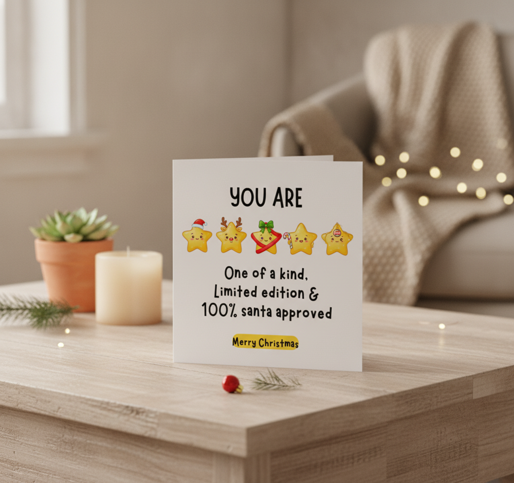 Santa's Seal of Approval Christmas Card - Square Festive Greeting