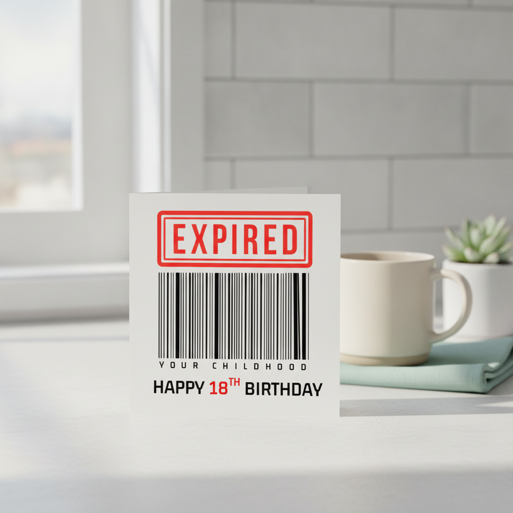 Your Childhood Has Expired 18th Birthday Card - Square Greeting Card