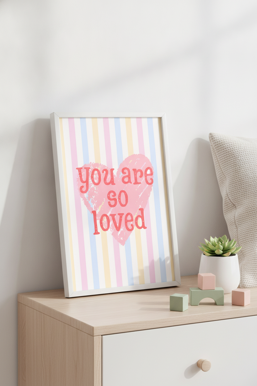You Are So Loved A4 Print | Sweet Wall Art for Your Little One's Space