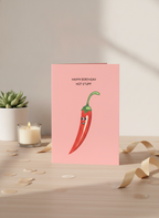 "Happy Birthday Hot Stuff" Flirty Birthday Card for Your Partner (A6)