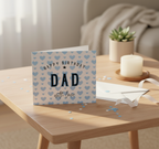 Birthday Card for Dad - 'Dad' with Love Hearts Design (Square)