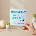Happy 50th Birthday Card for Her - Honestly You Still Look 49 from a Distance