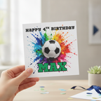 Personalised Football Birthday Card – Add Any Name & Number!