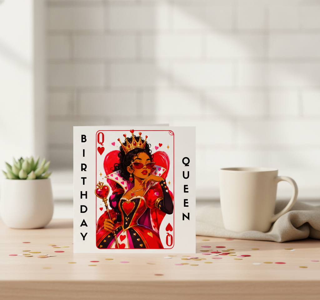 Birthday Queen Card: Crown-Worthy Square Greeting for Her
