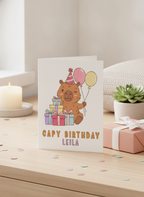 Personalised Capybara Birthday Card - A5 Animal Card for Friends & Family