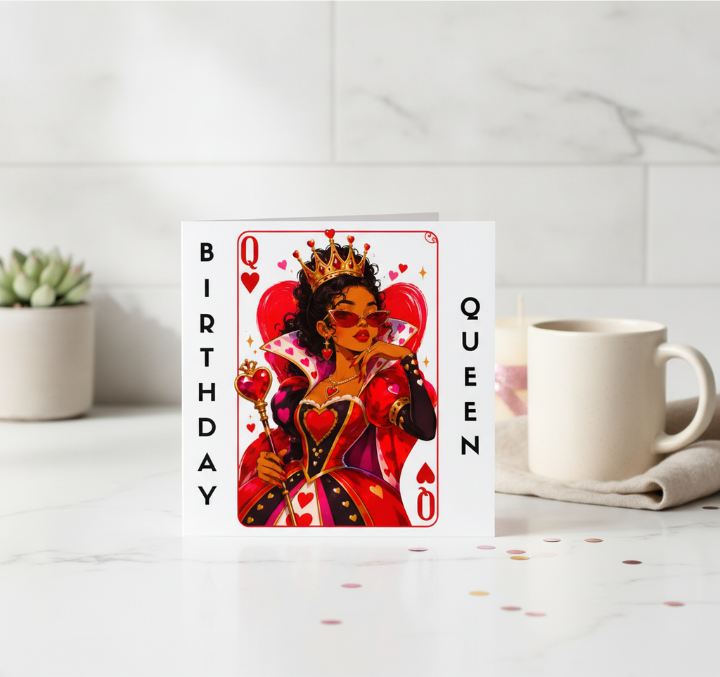 Birthday Queen Card: Crown-Worthy Square Greeting for Her