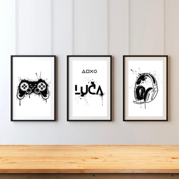 Personalised Gaming Prints Set Of 3