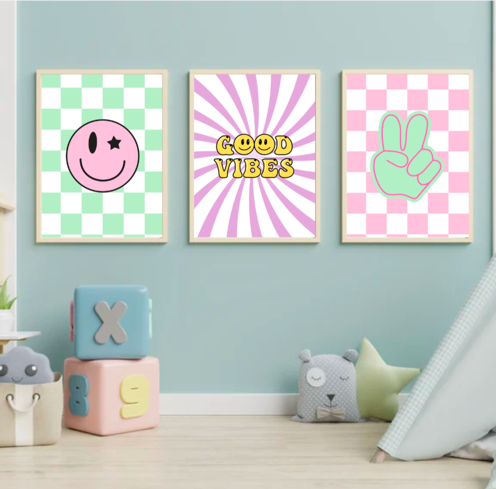 Good Vibes Nursery Wall Art Set of 3