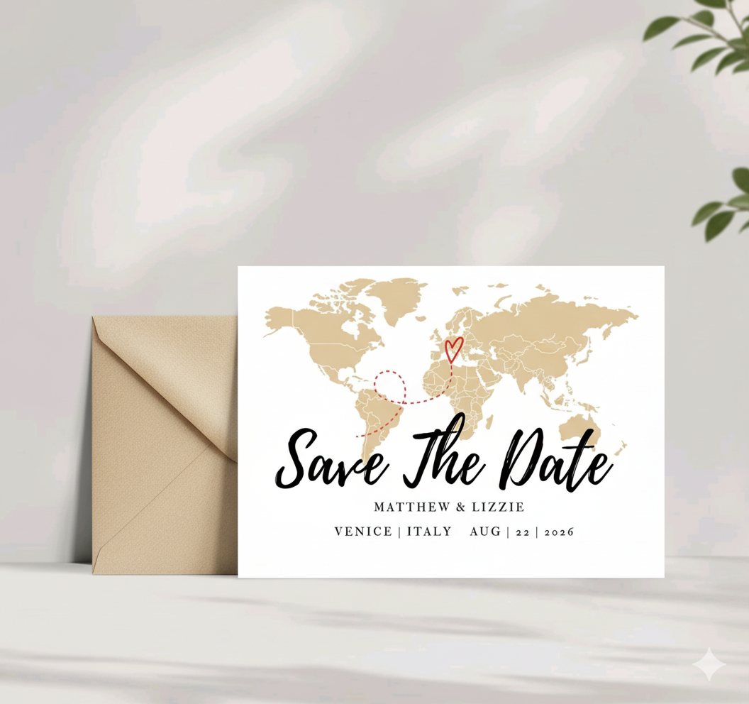 Abroad Wedding - Save the Date Cards