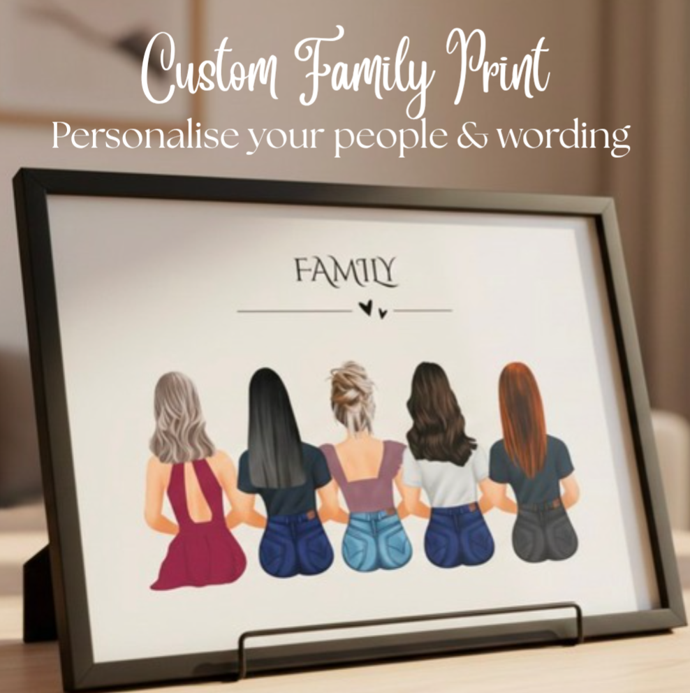 Personalised Family Custom Portrait Print