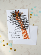 Funny Giraffe Card – Guess the Animal Wine Joke
