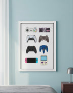 Retro Gaming Controllers Wall Art