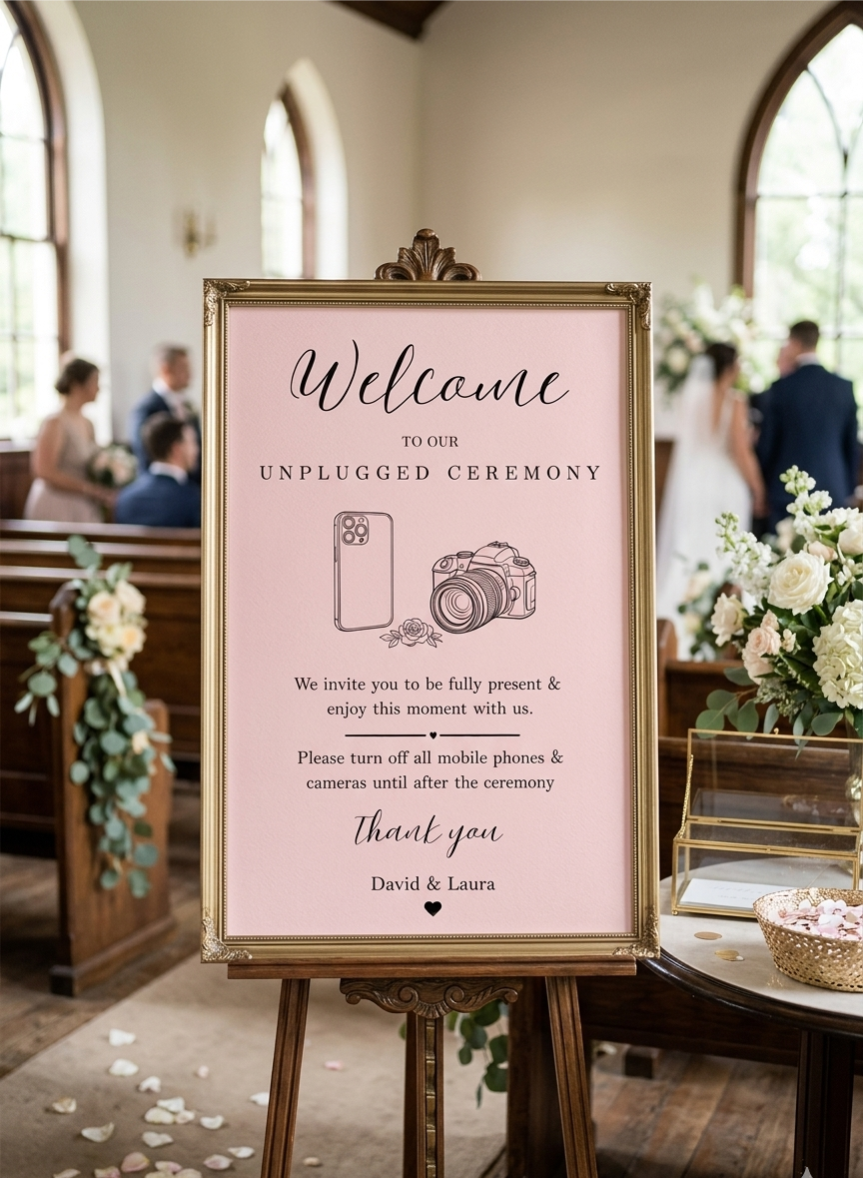 Unplugged Ceremony Wedding Sign