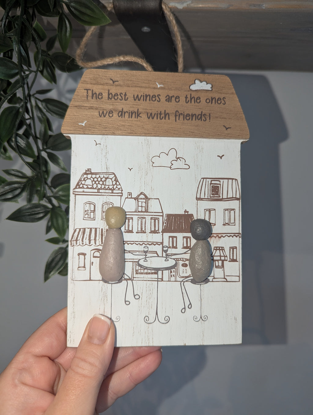 Rustic Wooden Wine Plaque – “The Best Wines Are the Ones We Drink with Friends”