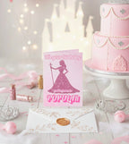 Pink Glitter Princess Birthday Card