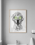 Labrador Spa Dog Bathroom Print