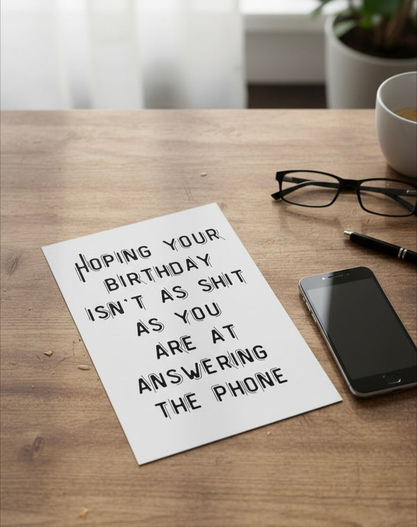 Answering The Phone Birthday Card