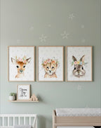 Floral Woodland Animal Nursery Prints Set Of 3