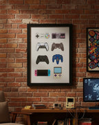 Retro Gaming Controllers Wall Art