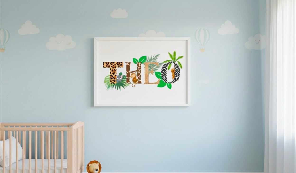 Personalised Jungle Name Print