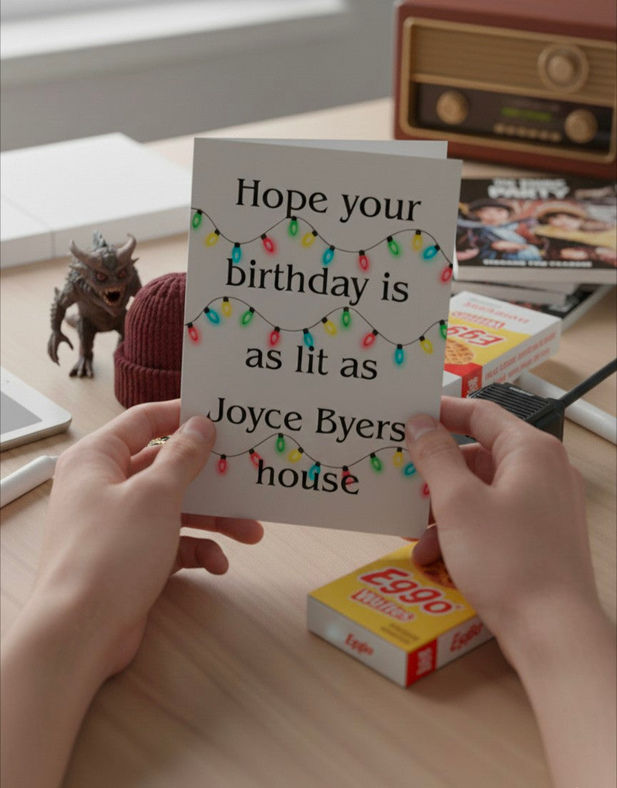 Funny Stranger Things Birthday Card | Lights Design