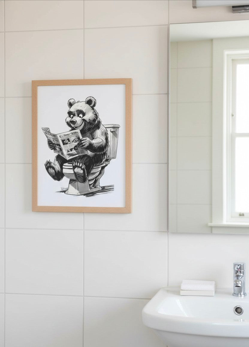 Bear Necessities Bathroom Print