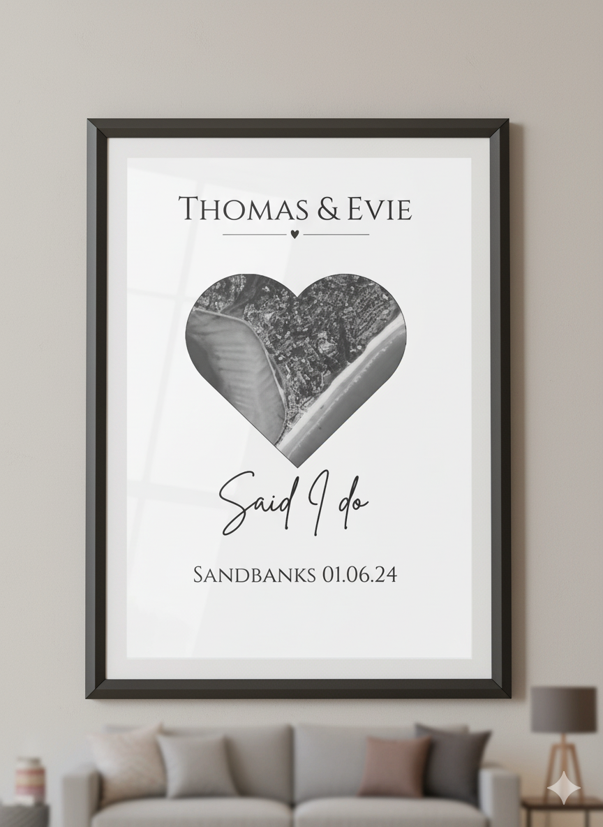 Said I Do Personalised Map Print