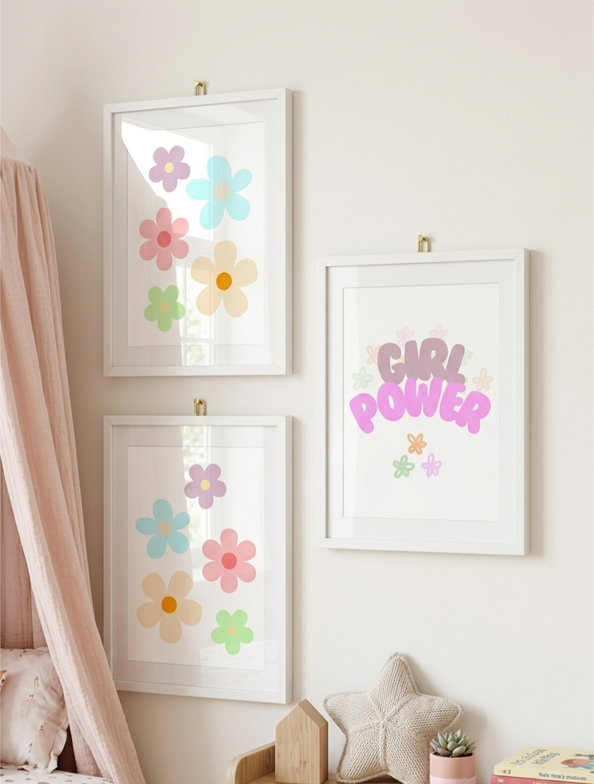 Girl Power Set of 3 Nursery Prints