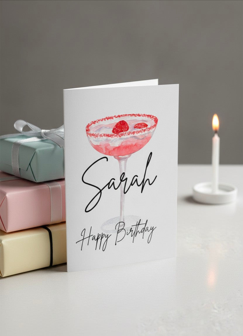Personalised Cocktail Birthday Card