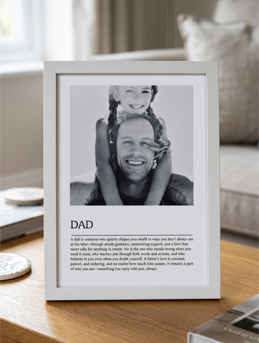 Personalised photo print with words