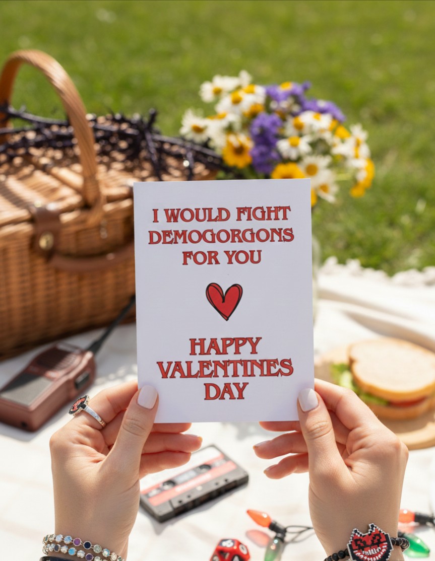 Funny Geeky Valentine’s Card – I’d Fight Monsters for You